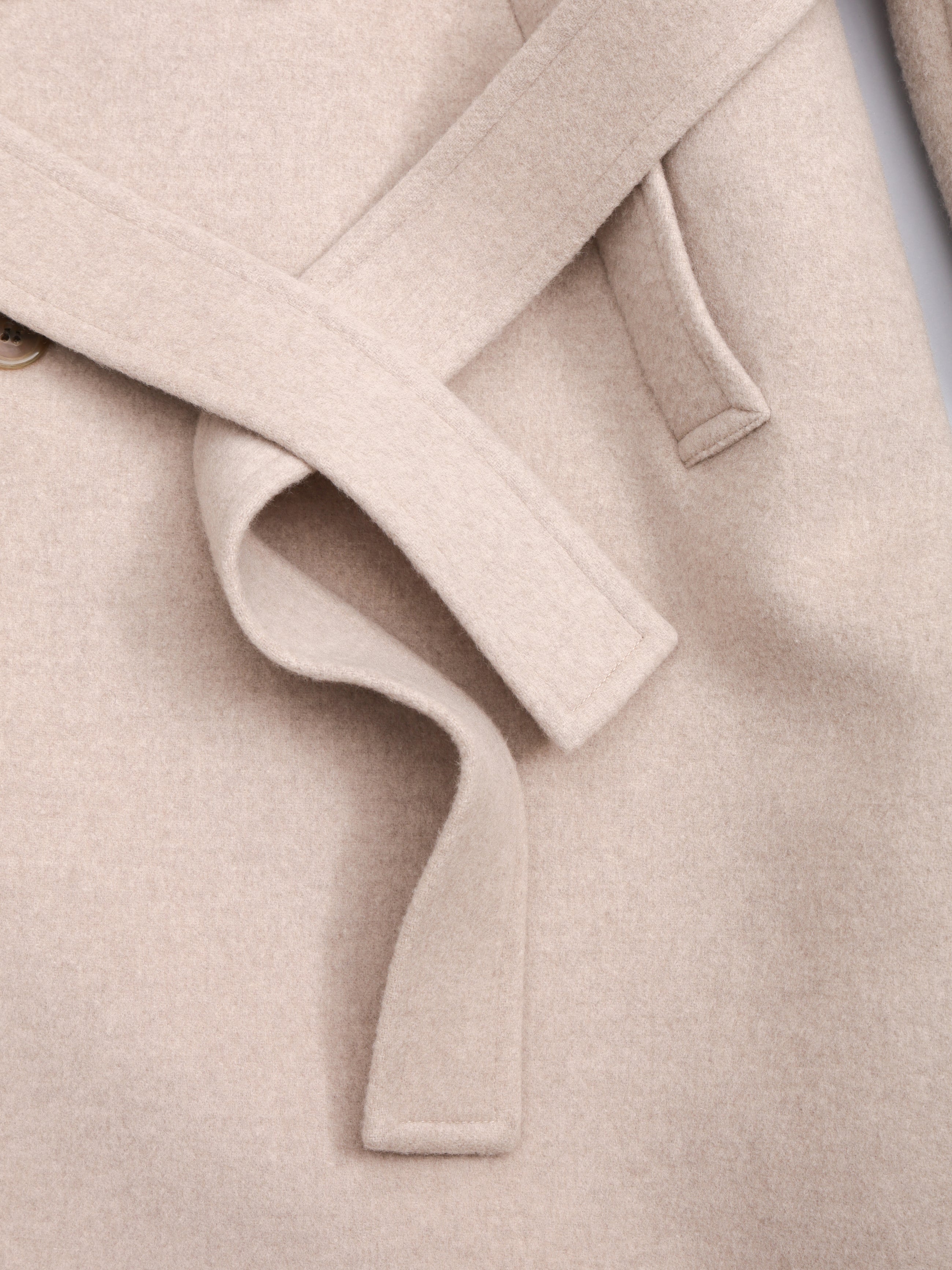 lambs wool melton big collar w coat