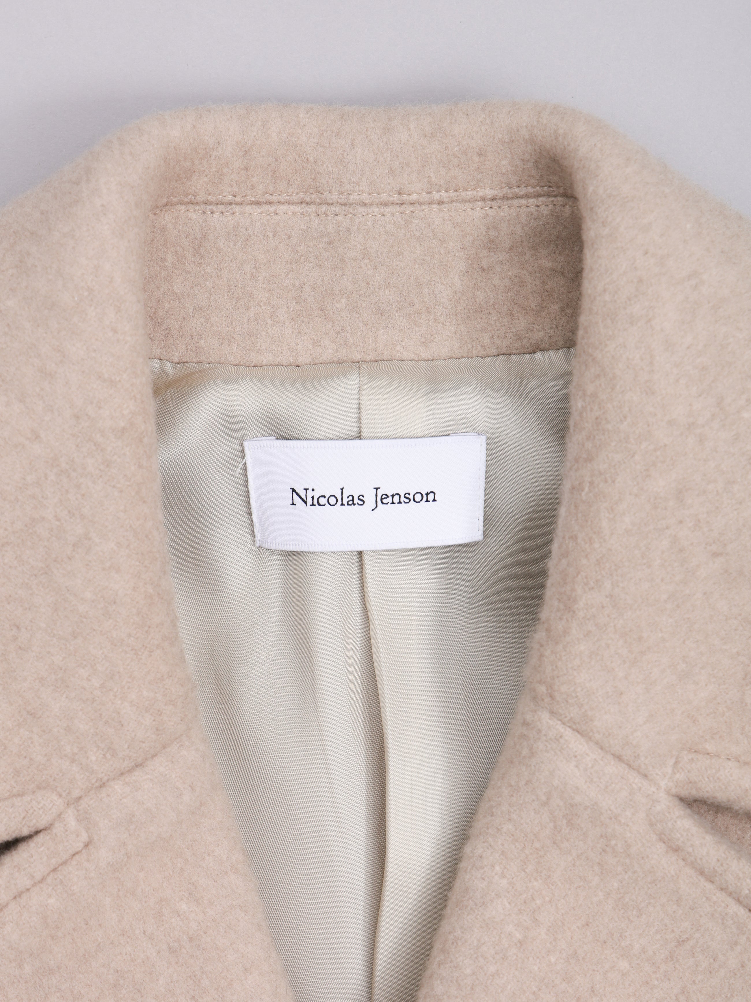 lambs wool melton big collar w coat