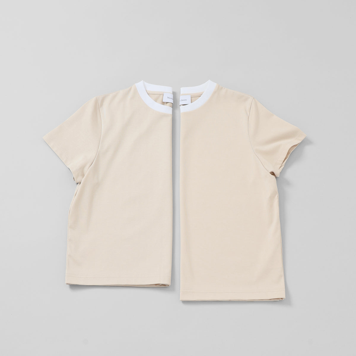 two tone crew neck t-shirt / short