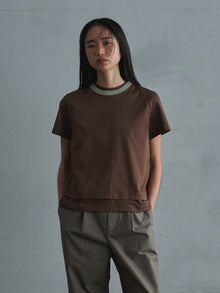 two tone crew neck t-shirt / short