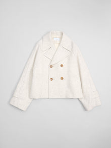 lambs wool melton short raglan coat