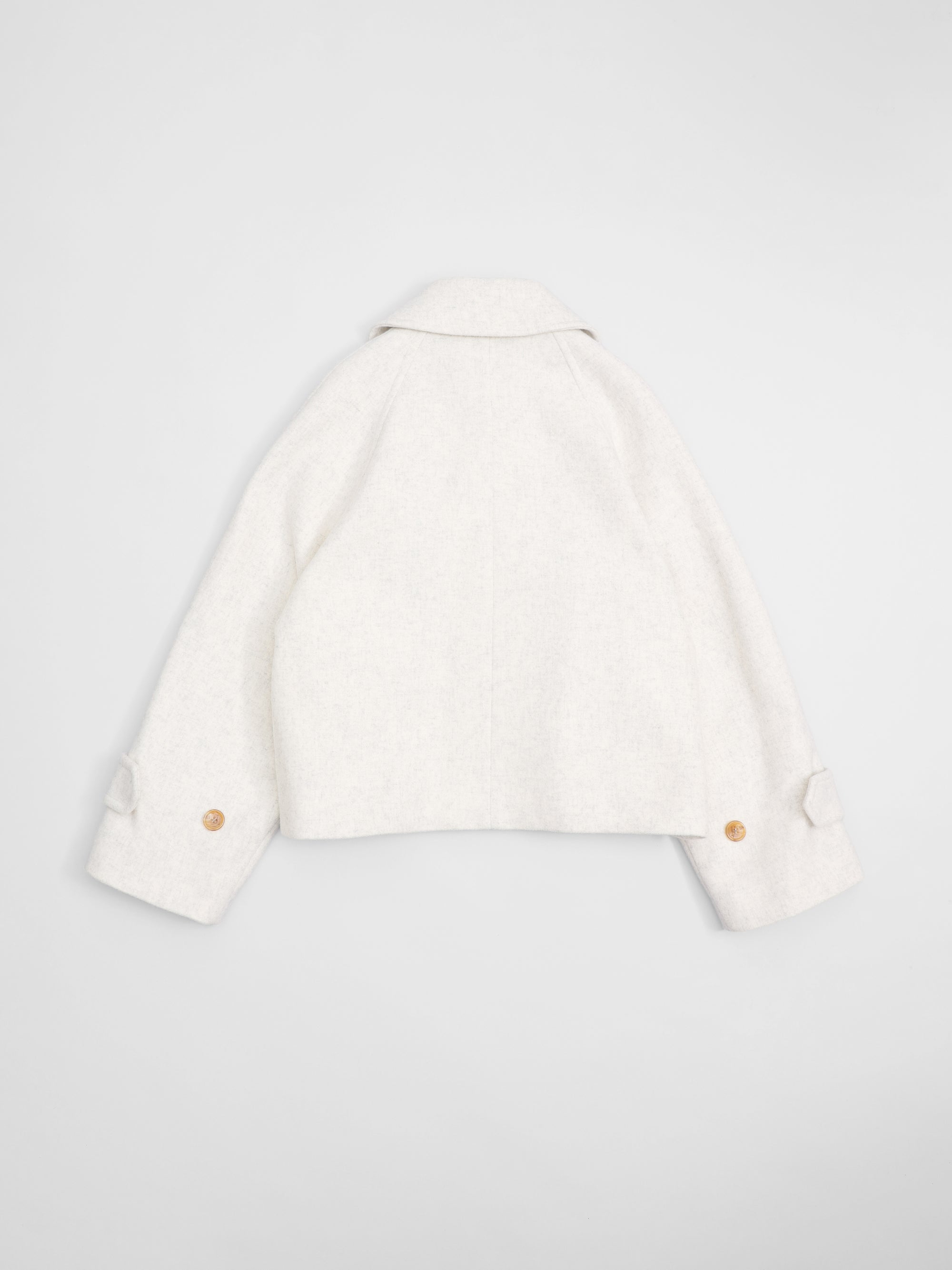 lambs wool melton short raglan coat