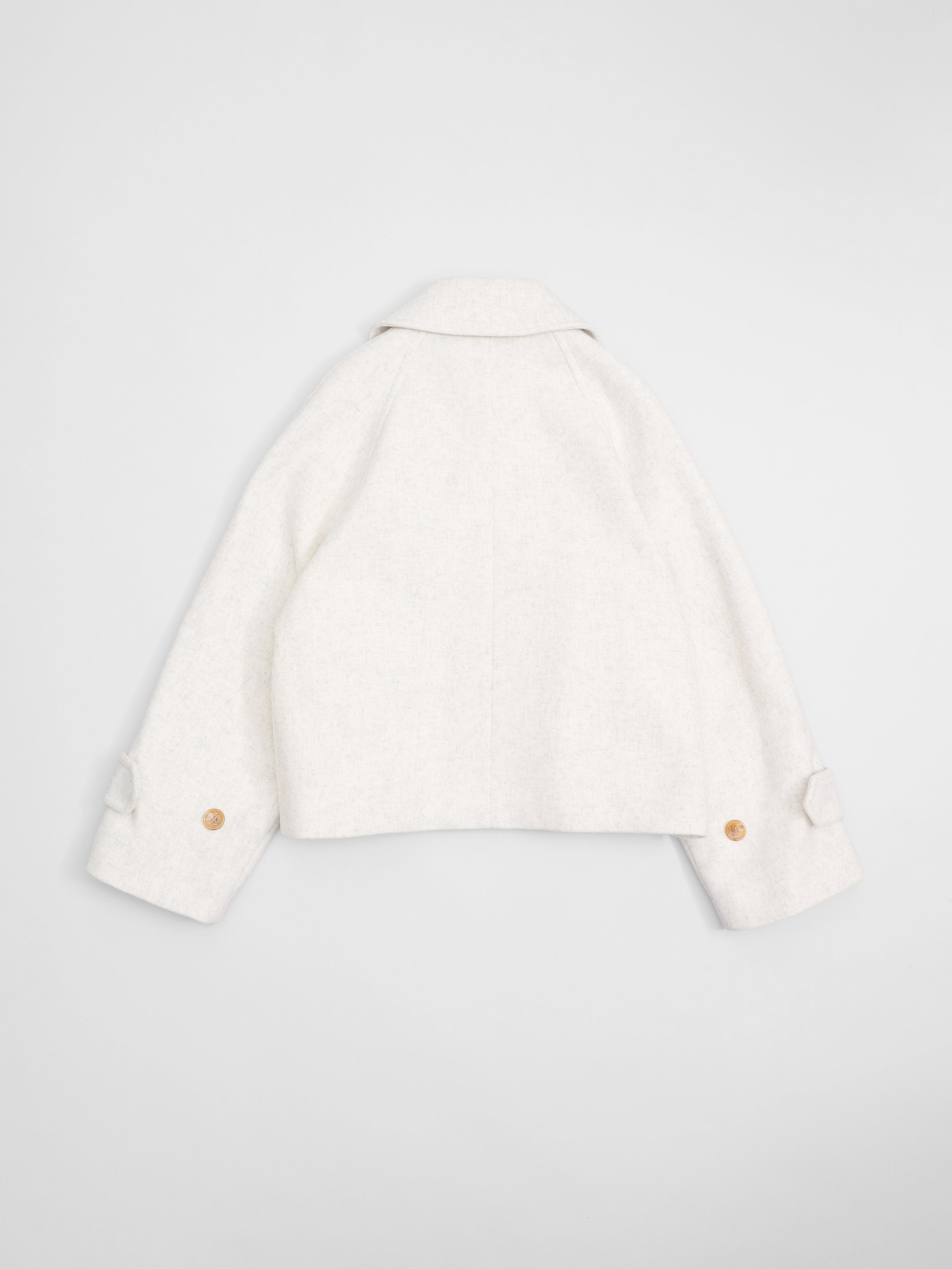 lambs wool melton short raglan coat