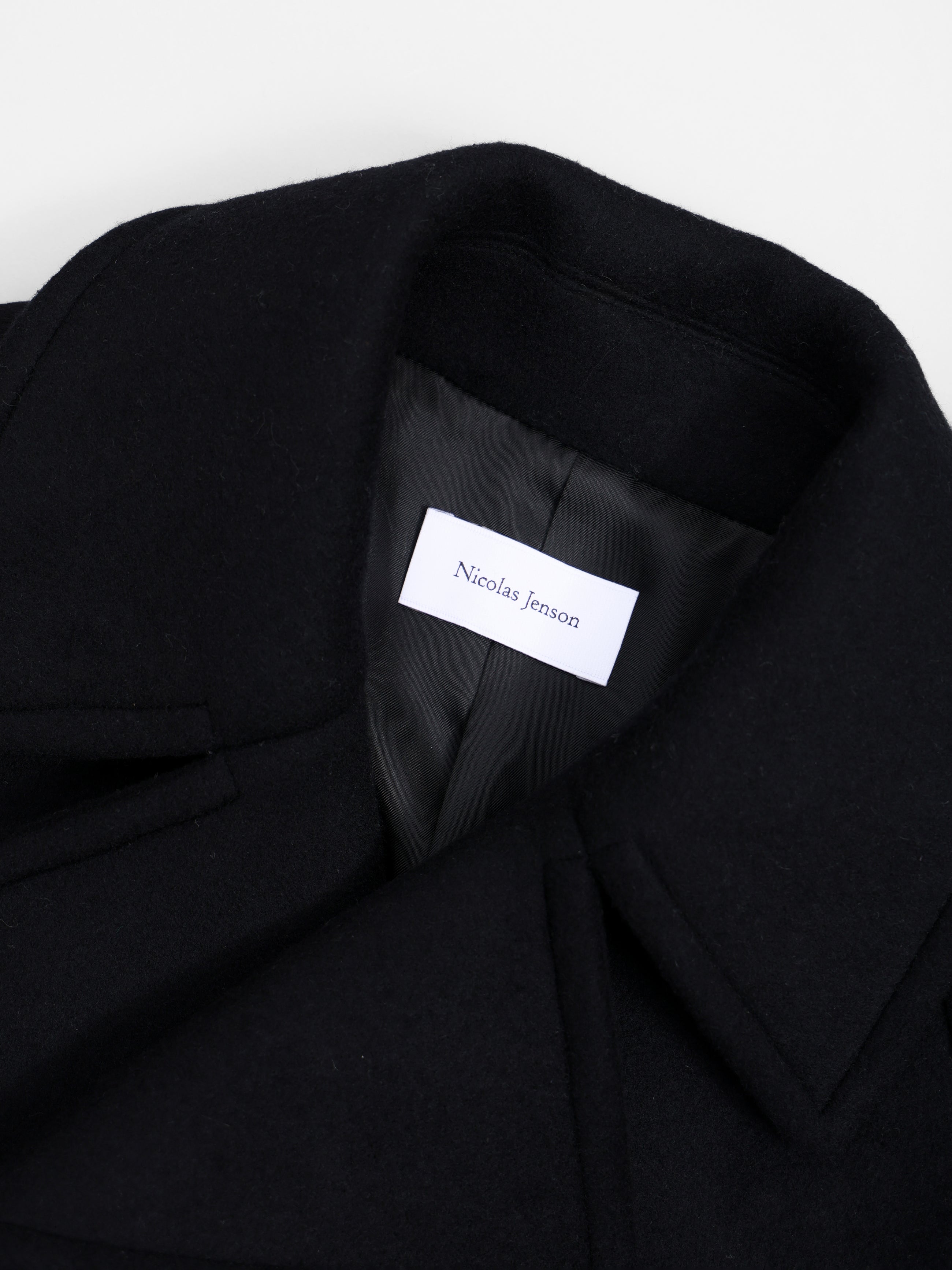 lambs wool melton short raglan coat