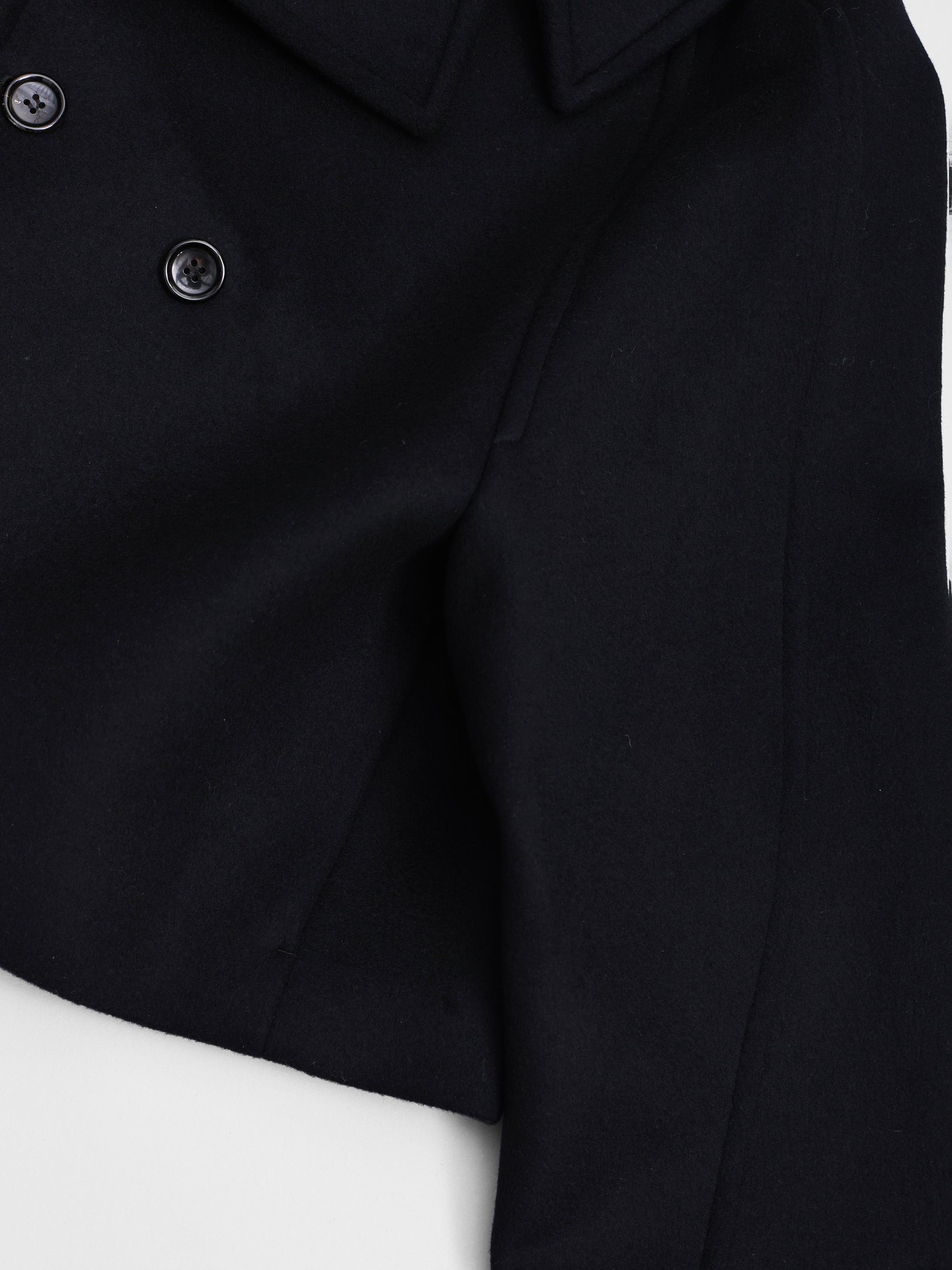 lambs wool melton short raglan coat