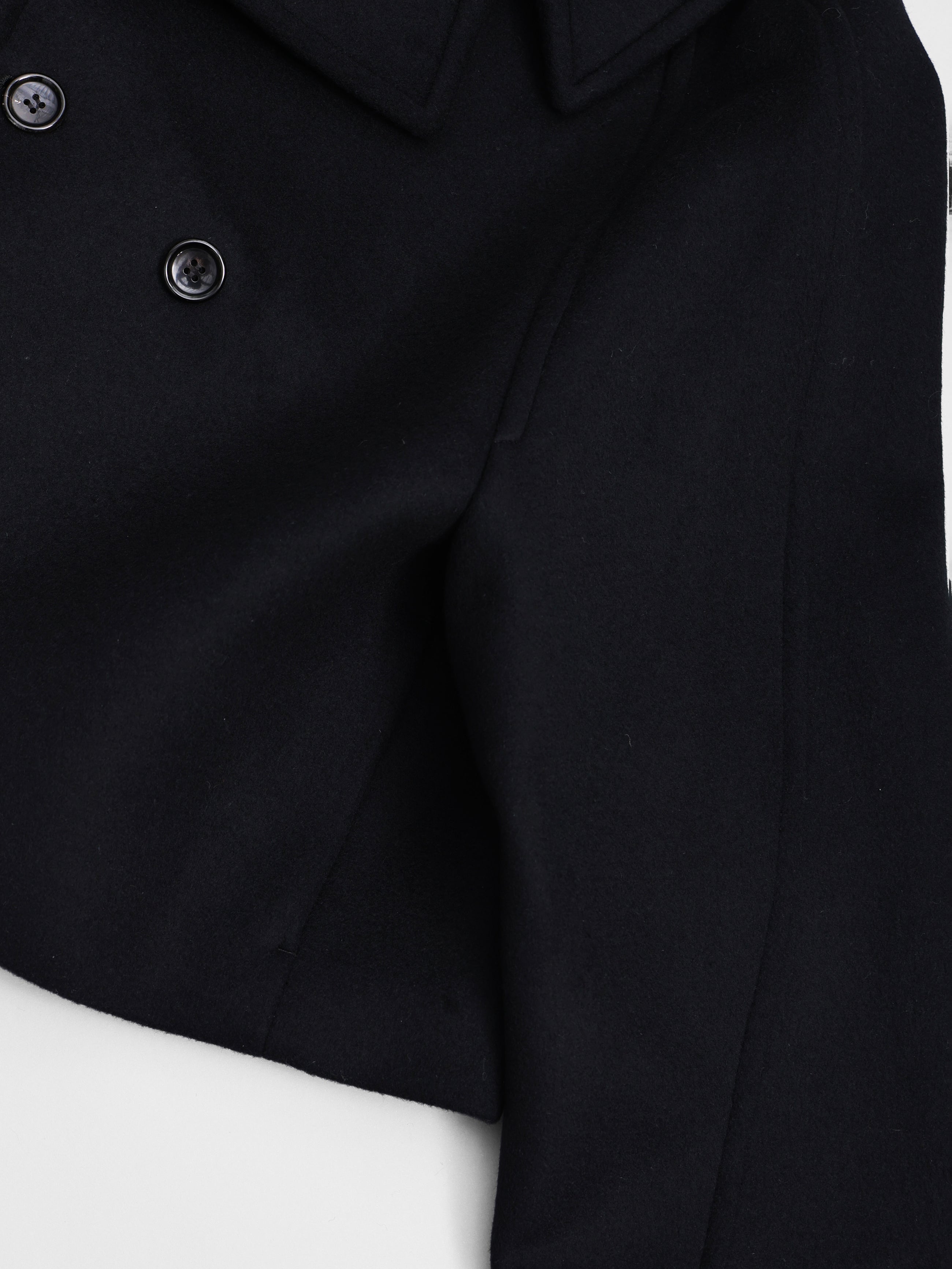 lambs wool melton short raglan coat