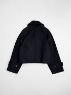 lambs wool melton short raglan coat