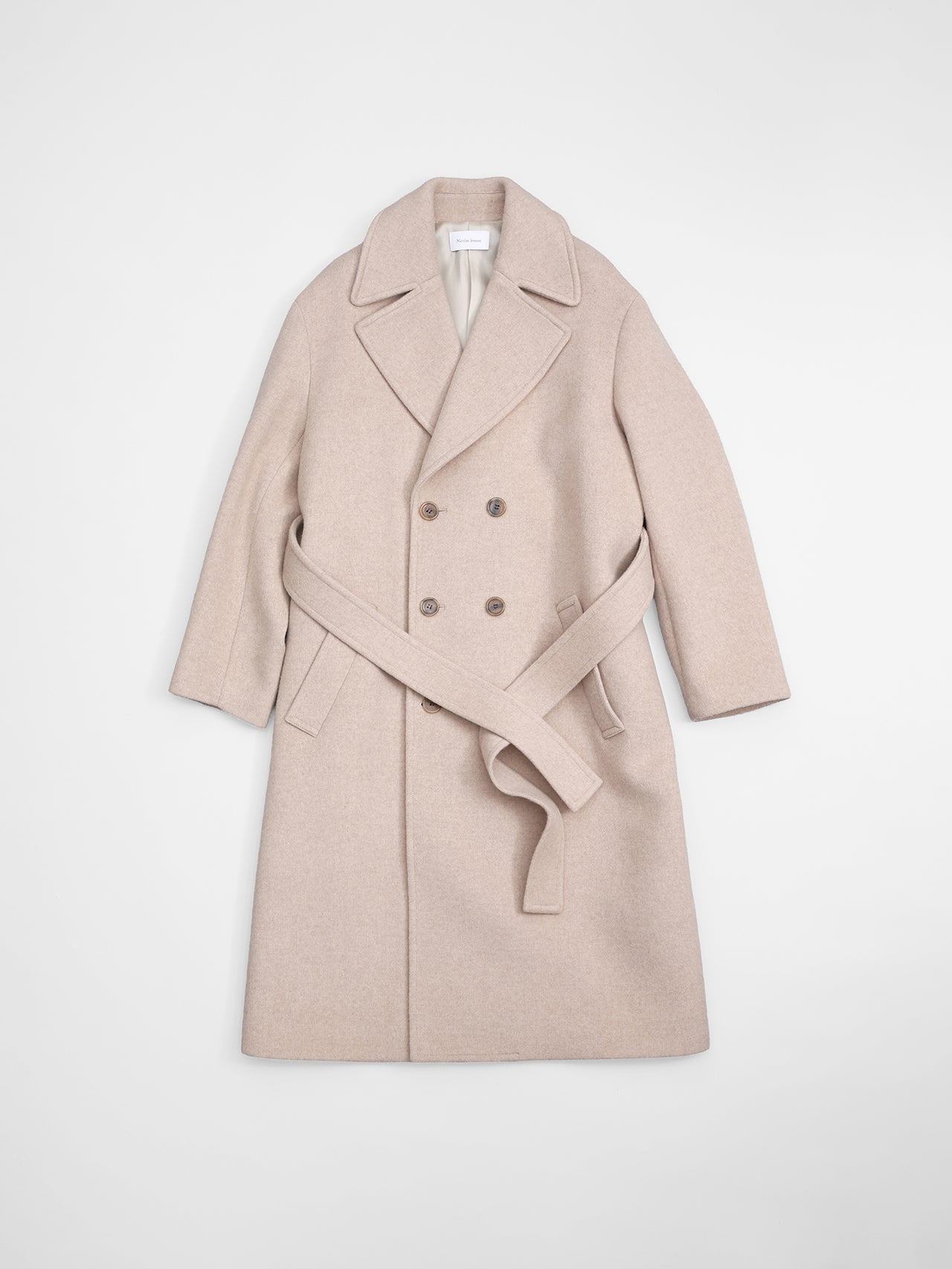 lambs wool melton big collar w coat