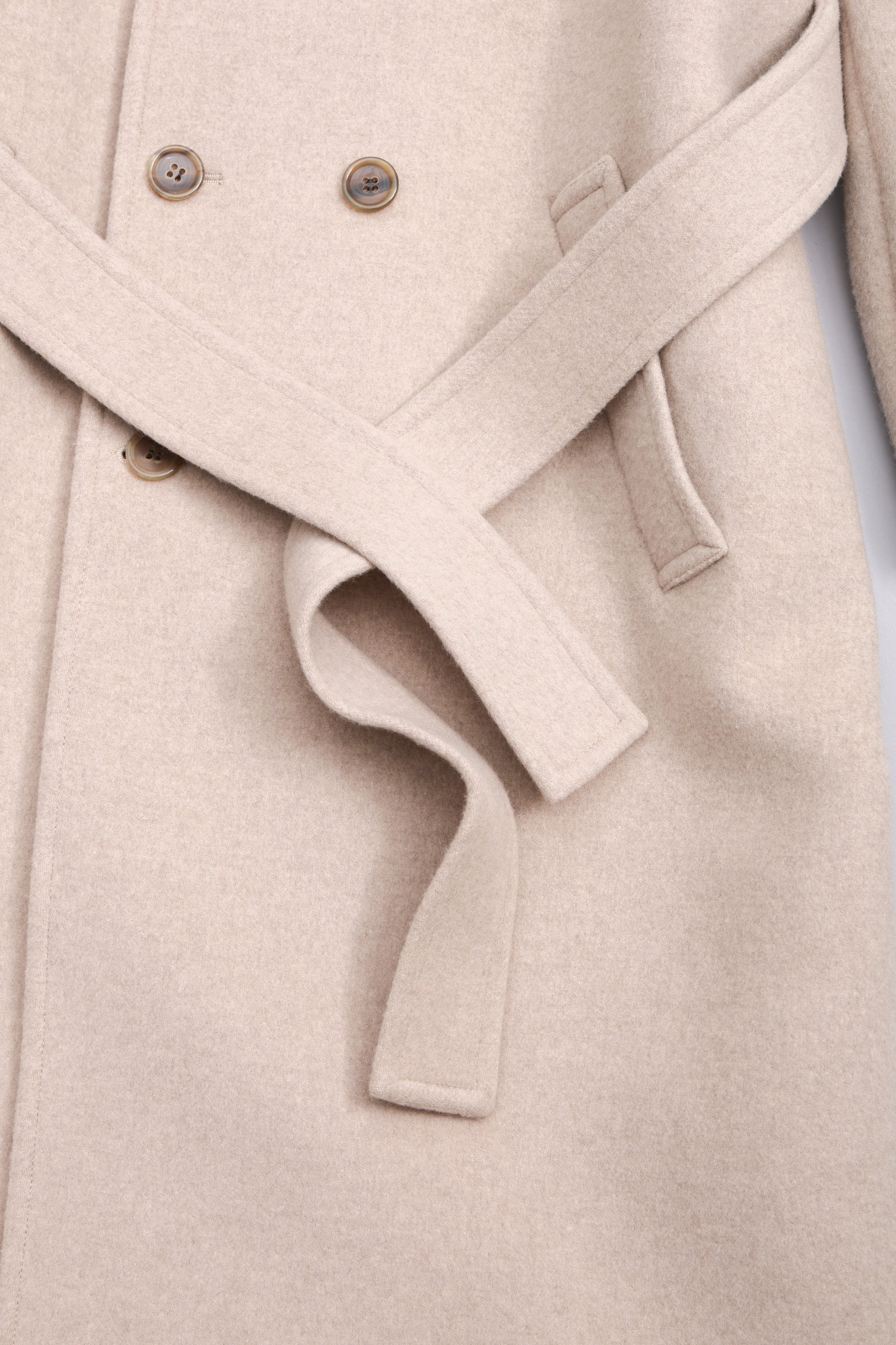 lambs wool melton big collar w coat