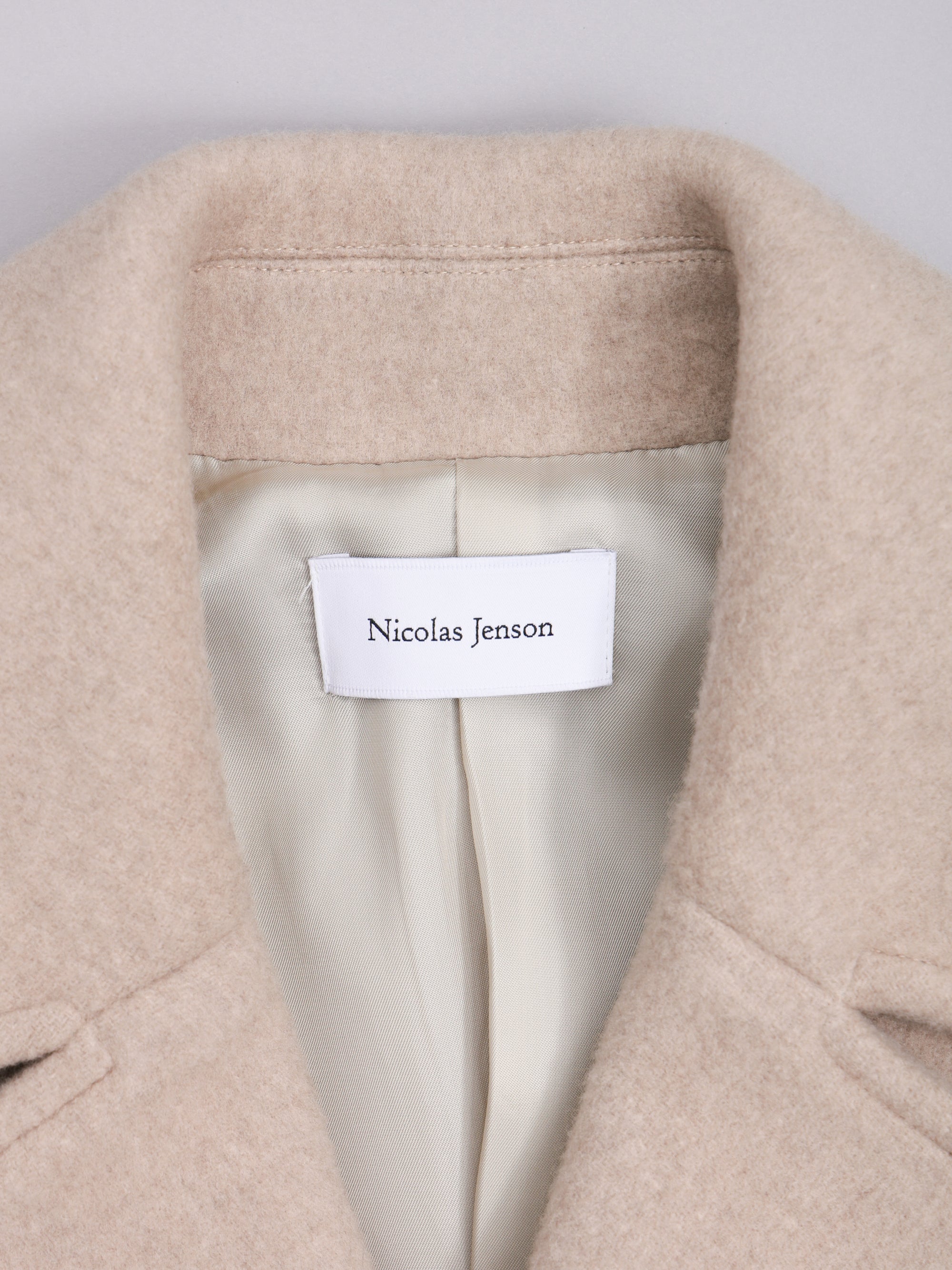 lambs wool melton big collar w coat