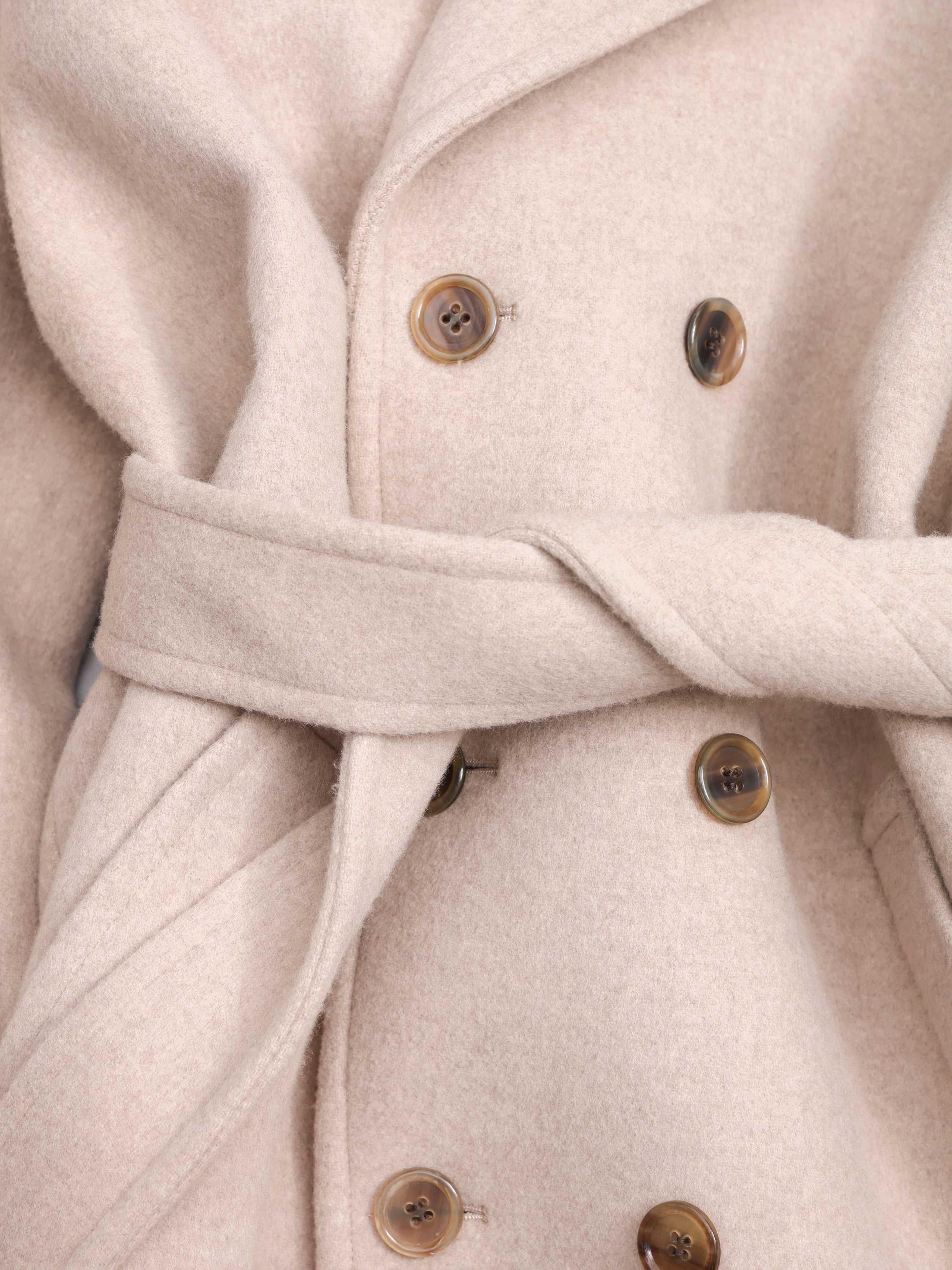 lambs wool melton big collar w coat