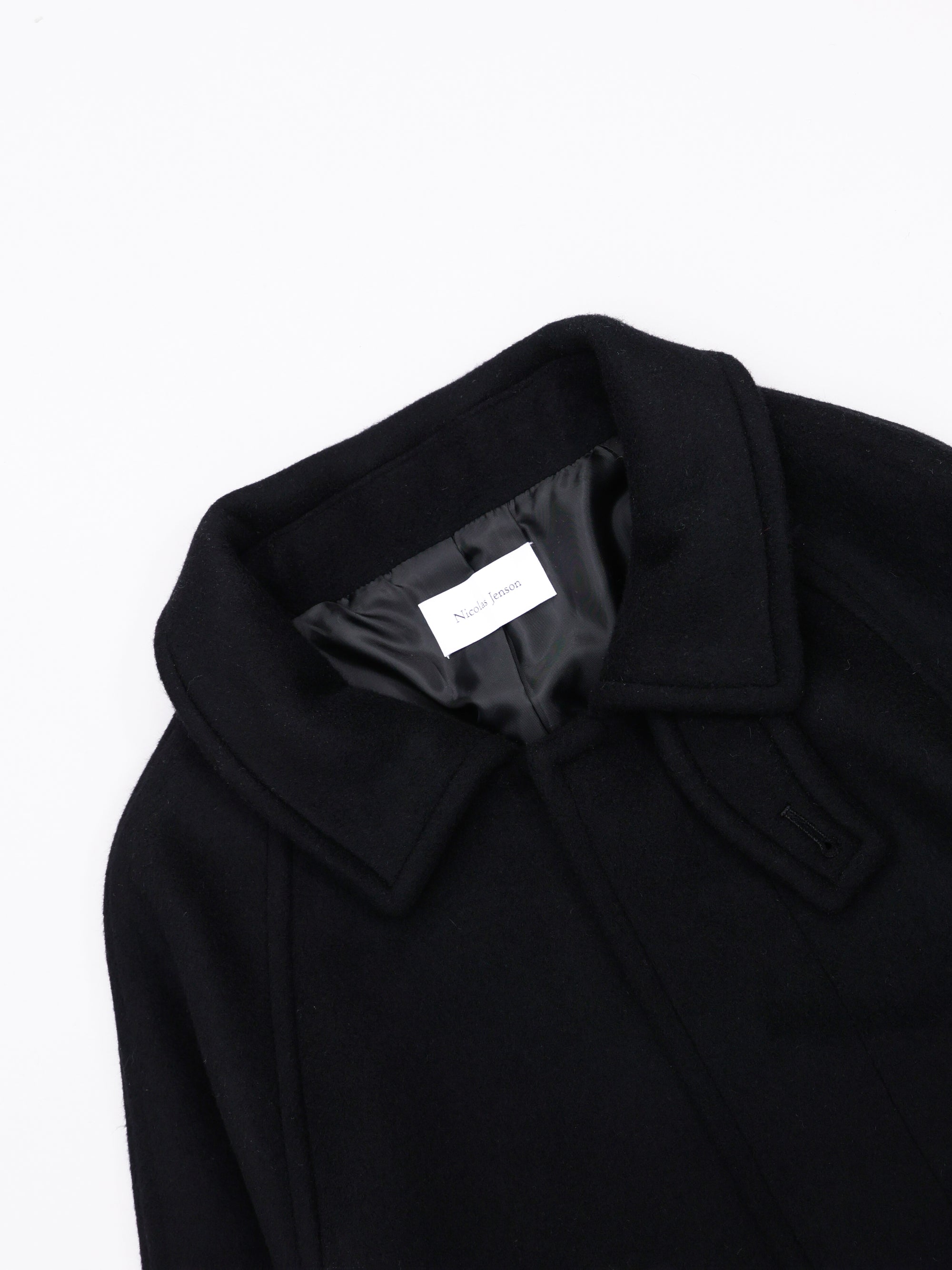 lambs wool melton bal collar coat