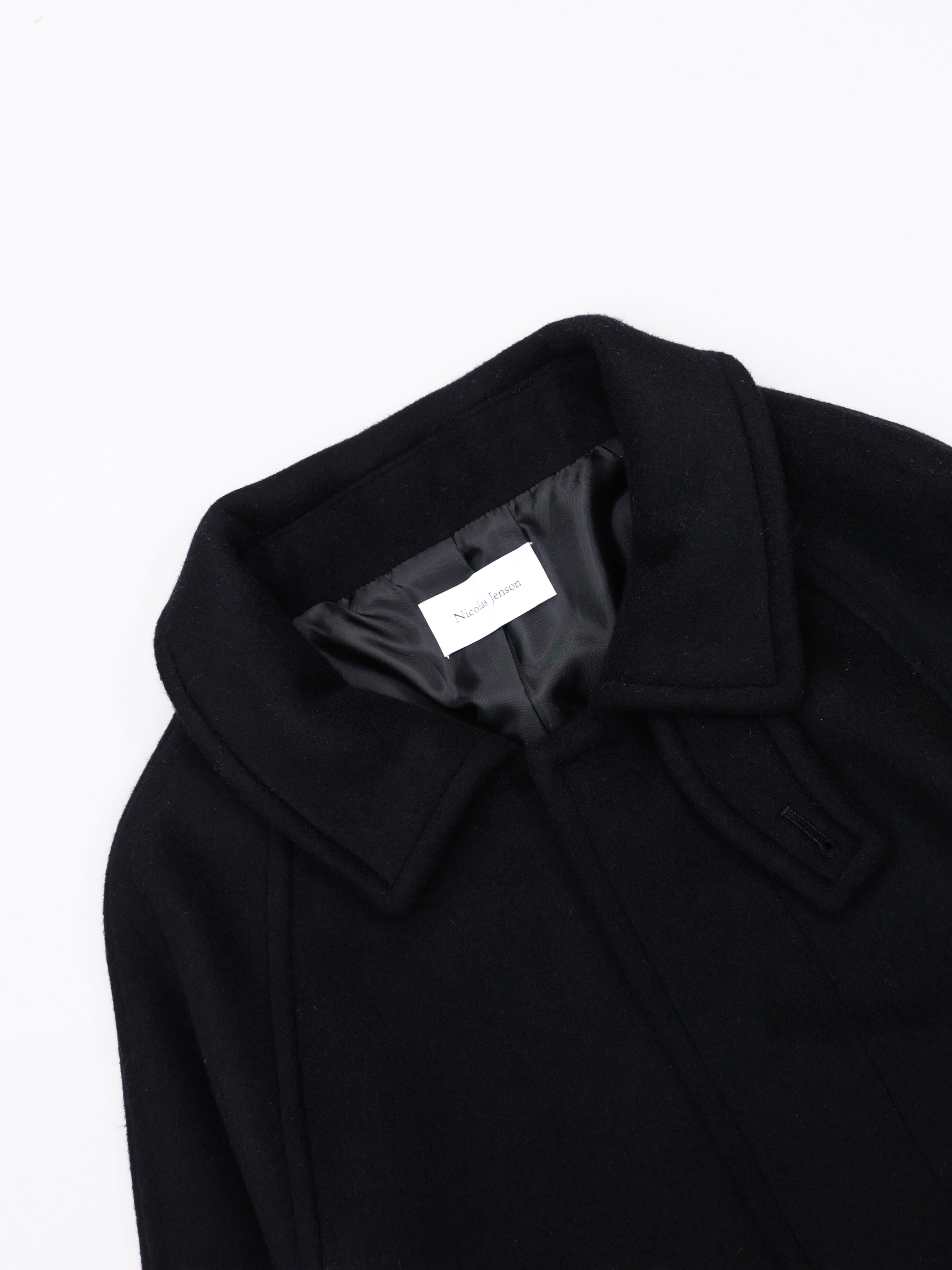 lambs wool melton bal collar coat