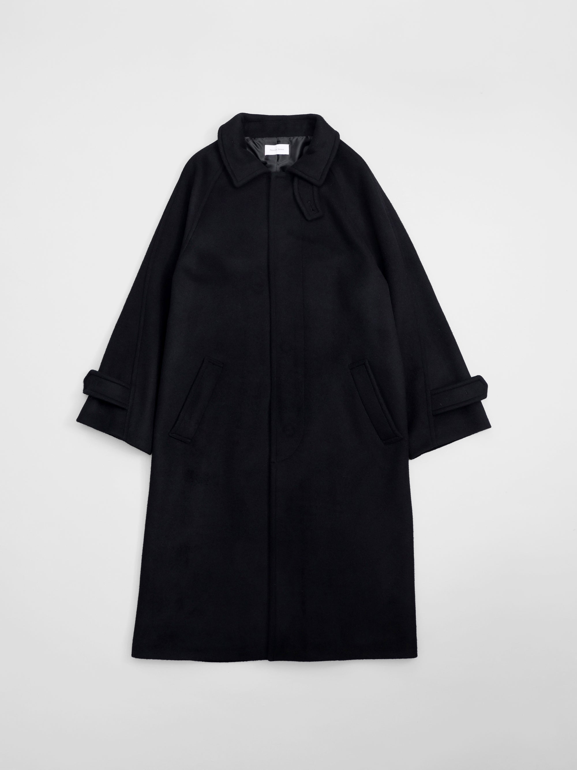 lambs wool melton bal collar coat