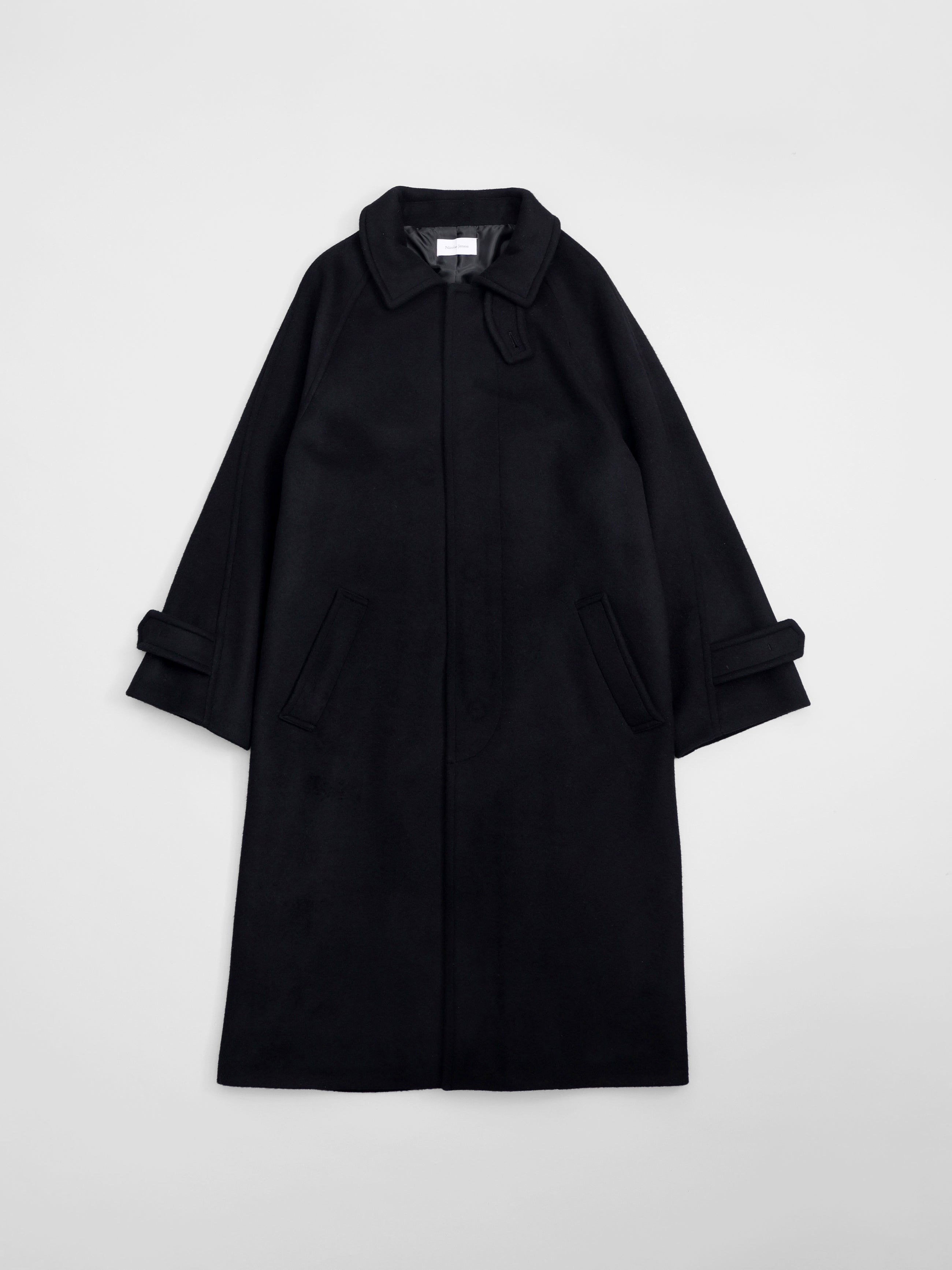 lambs wool melton bal collar coat