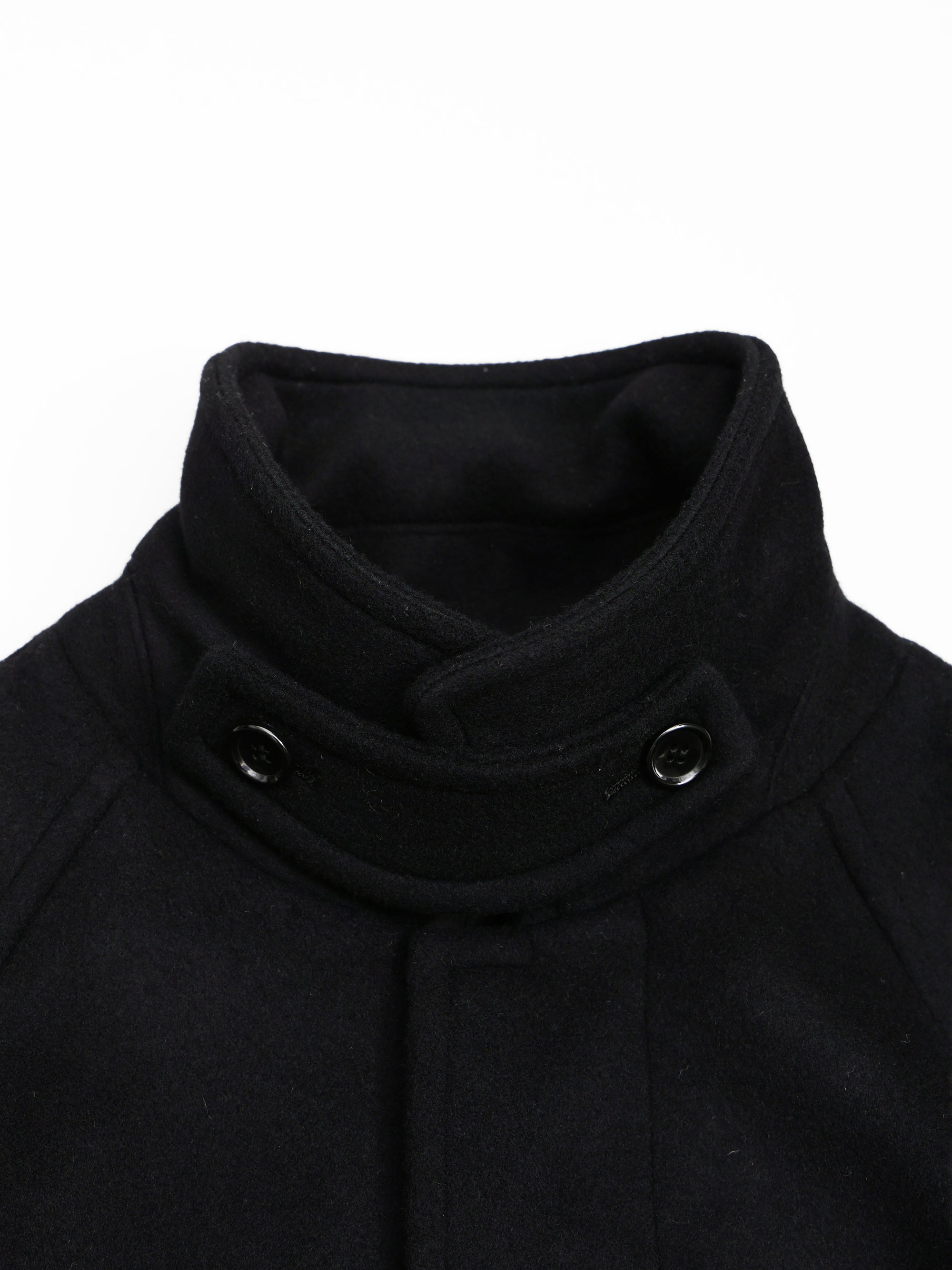 lambs wool melton bal collar coat