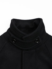 lambs wool melton bal collar coat