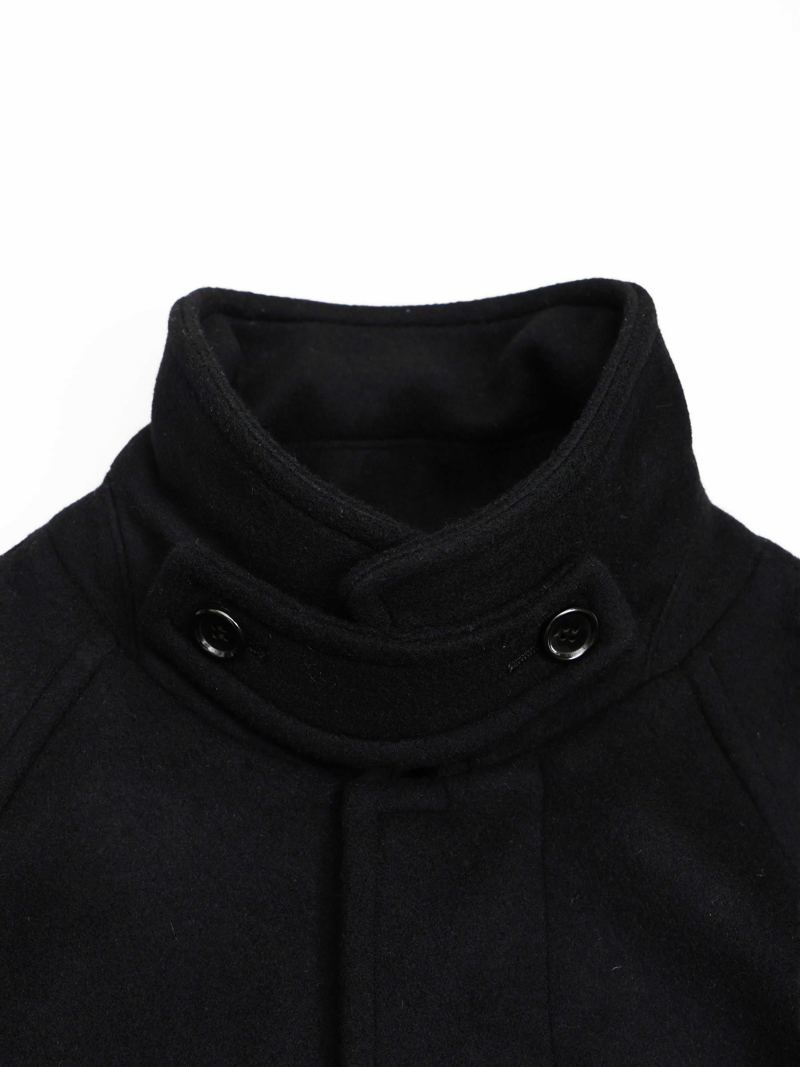 lambs wool melton bal collar coat