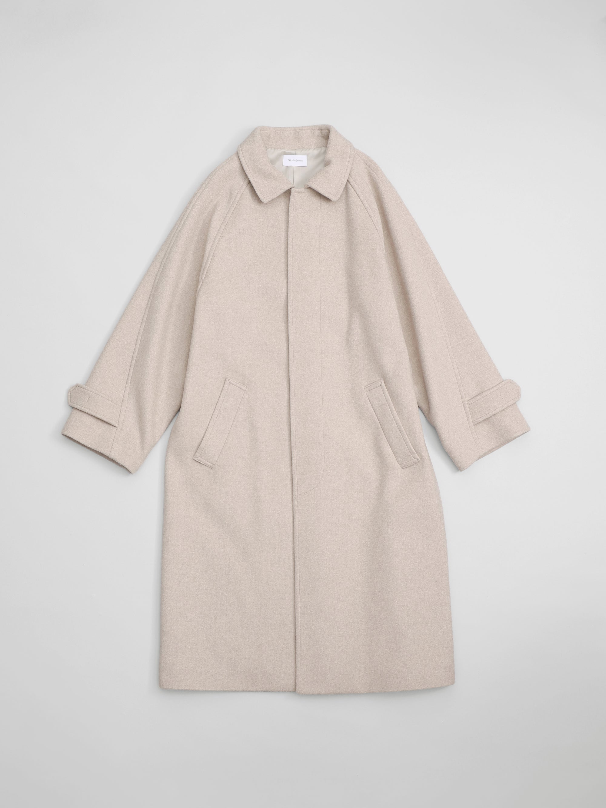 lambs wool melton bal collar coat