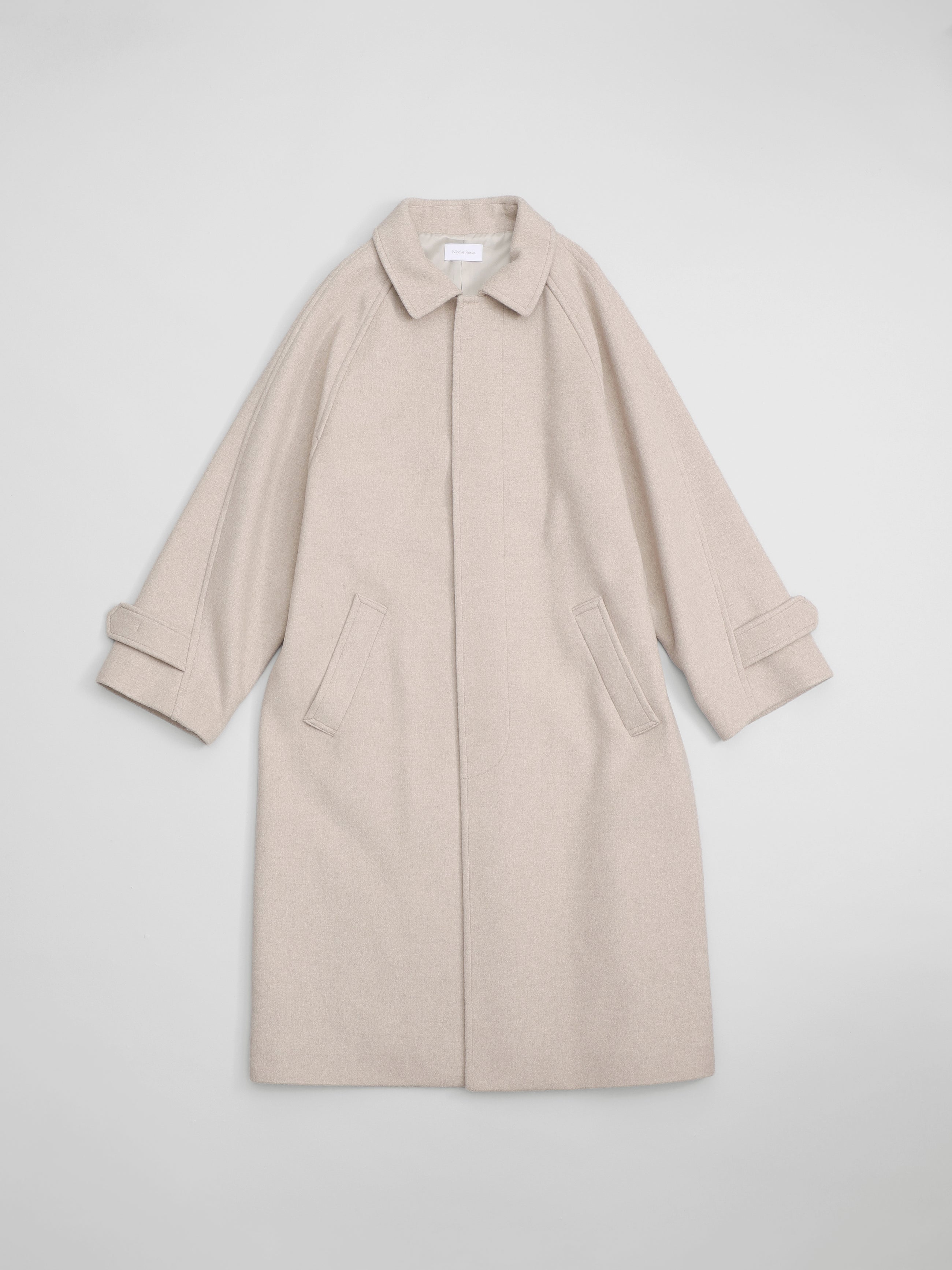 lambs wool melton bal collar coat