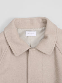 lambs wool melton bal collar coat