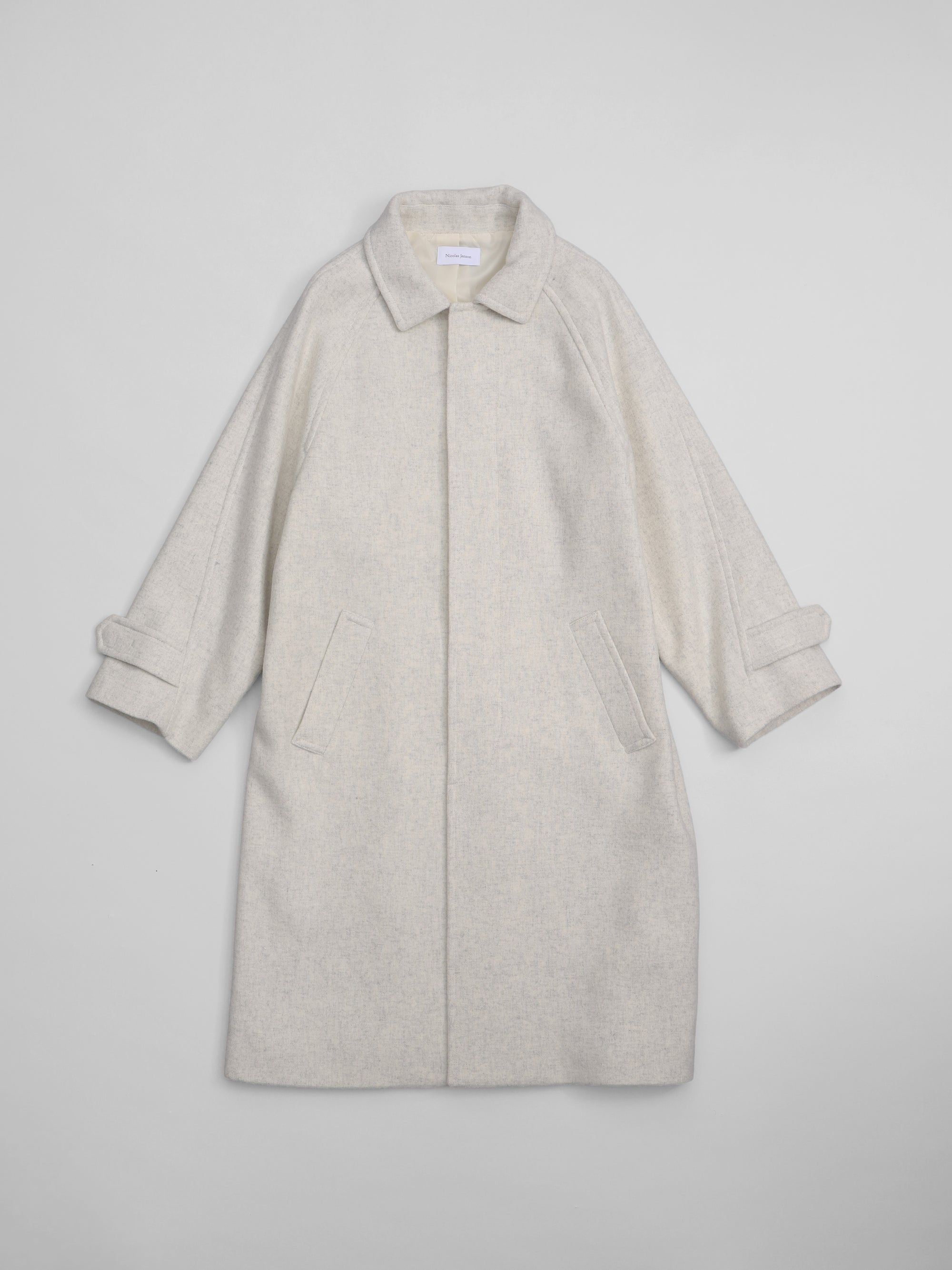 lambs wool melton bal collar coat