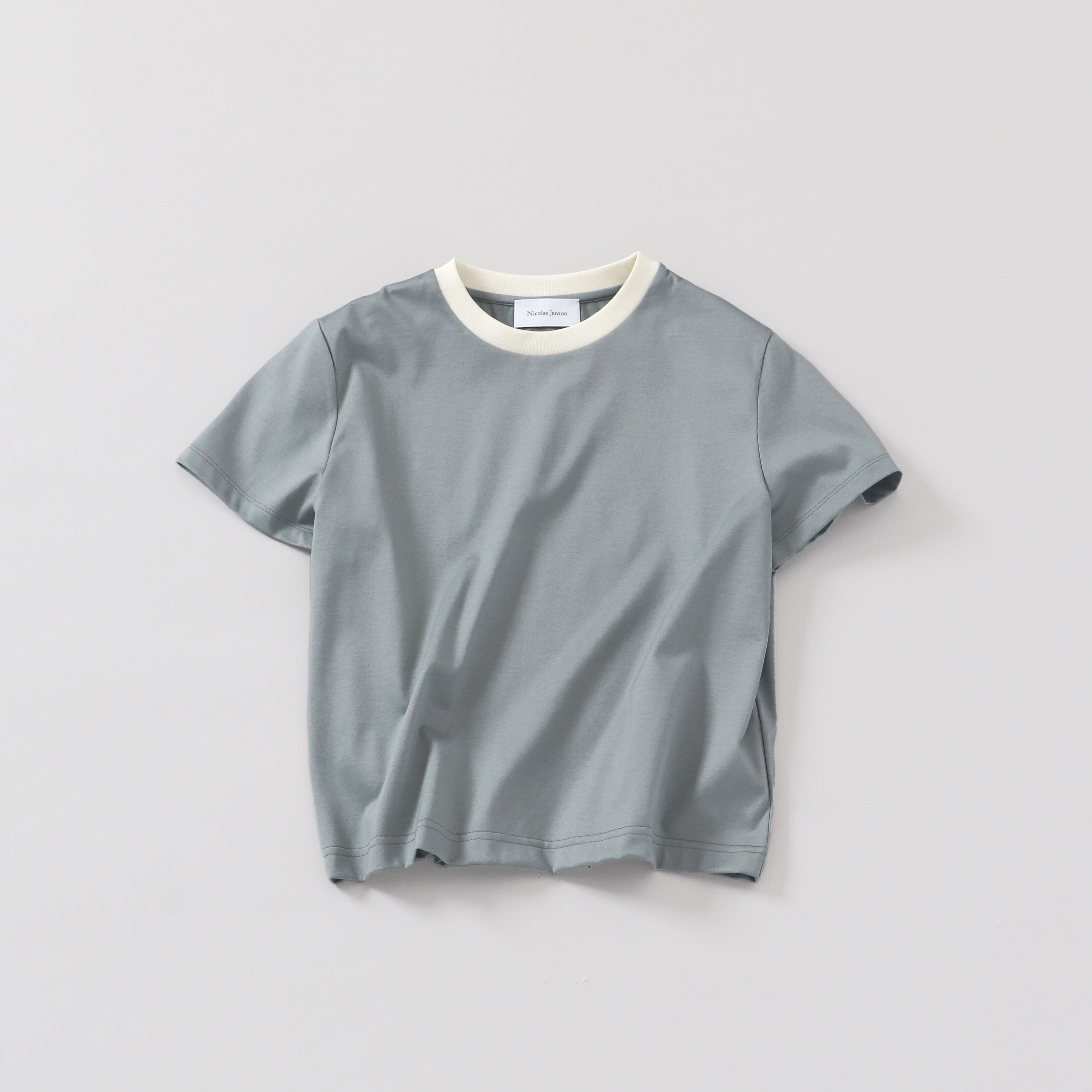 トップス Nicolas Jenson TUNING SHIRT Short Black two tone crew neck t-shirt / short | Nicolas Jenson