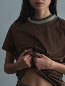 two tone crew neck t-shirt / short