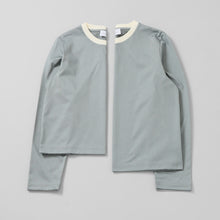 two tone crew neck long sleeve / short
