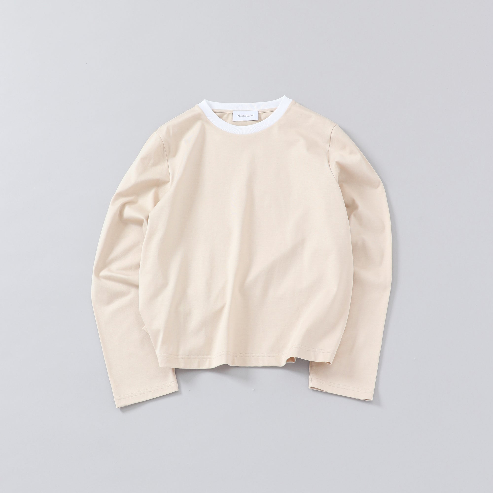 two tone crew neck long sleeve / short