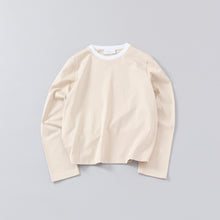 two tone crew neck long sleeve / short