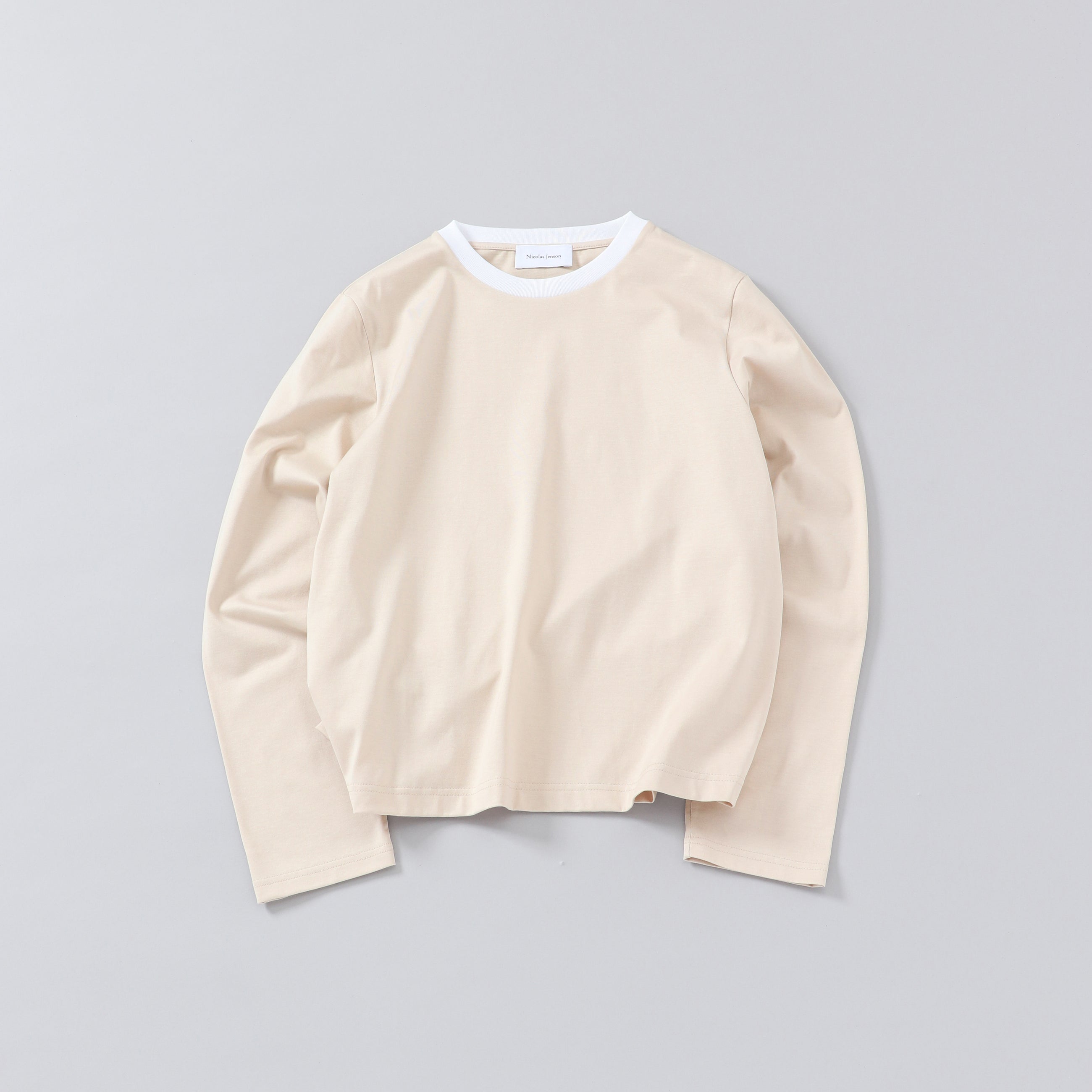 two tone crew neck long sleeve / short