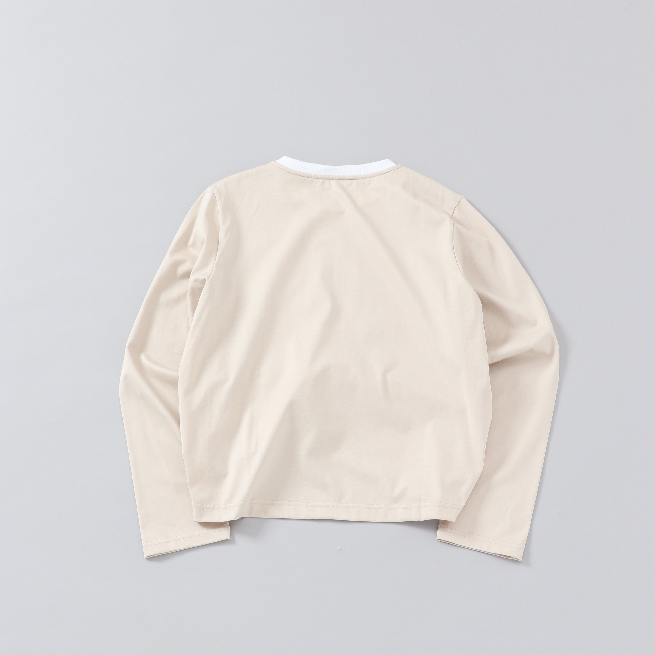 two tone crew neck long sleeve / short