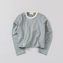 two tone crew neck long sleeve / short