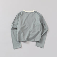 two tone crew neck long sleeve / short