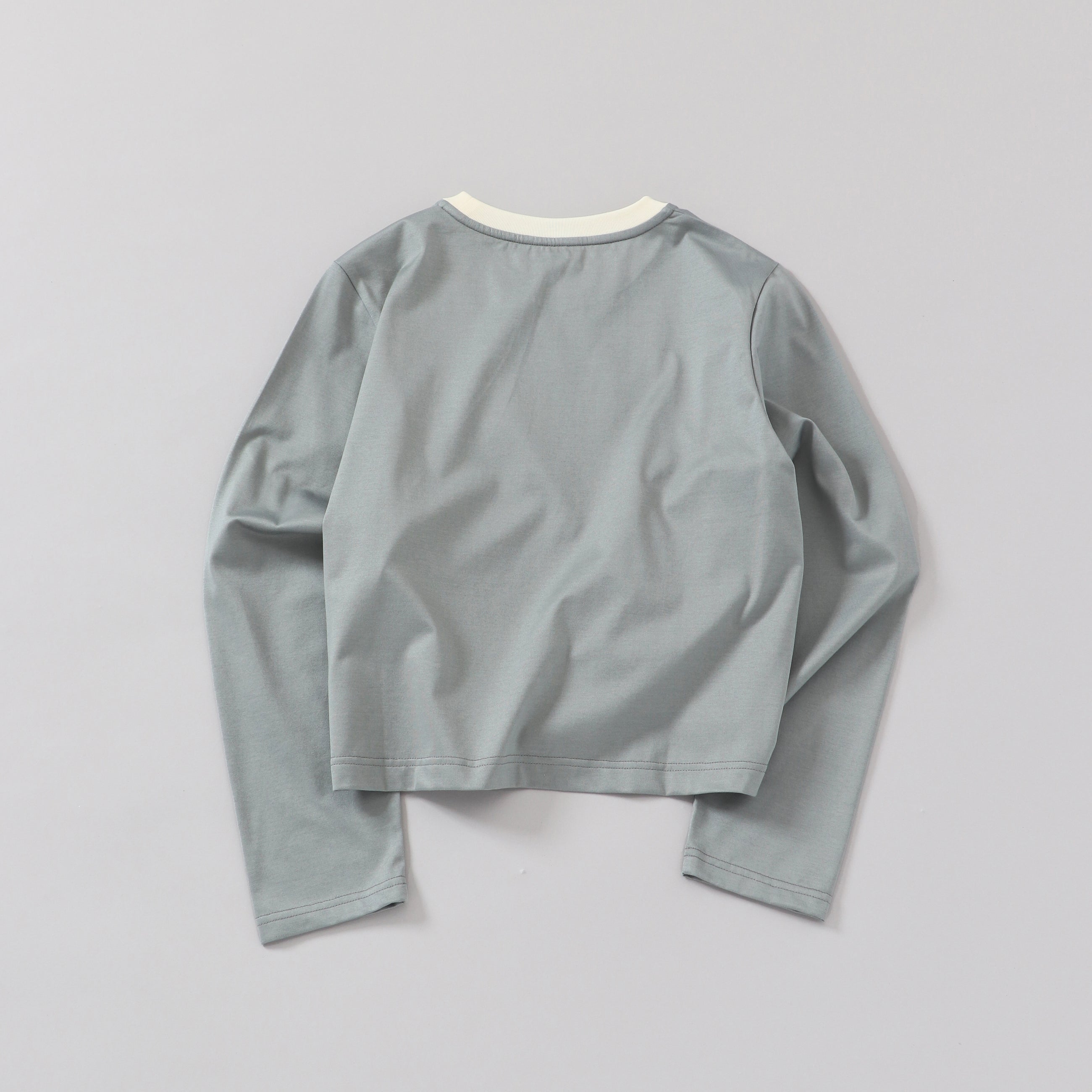 two tone crew neck long sleeve / short