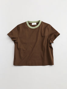 《予約4月中旬お届け》two tone crew neck t-shirt / short