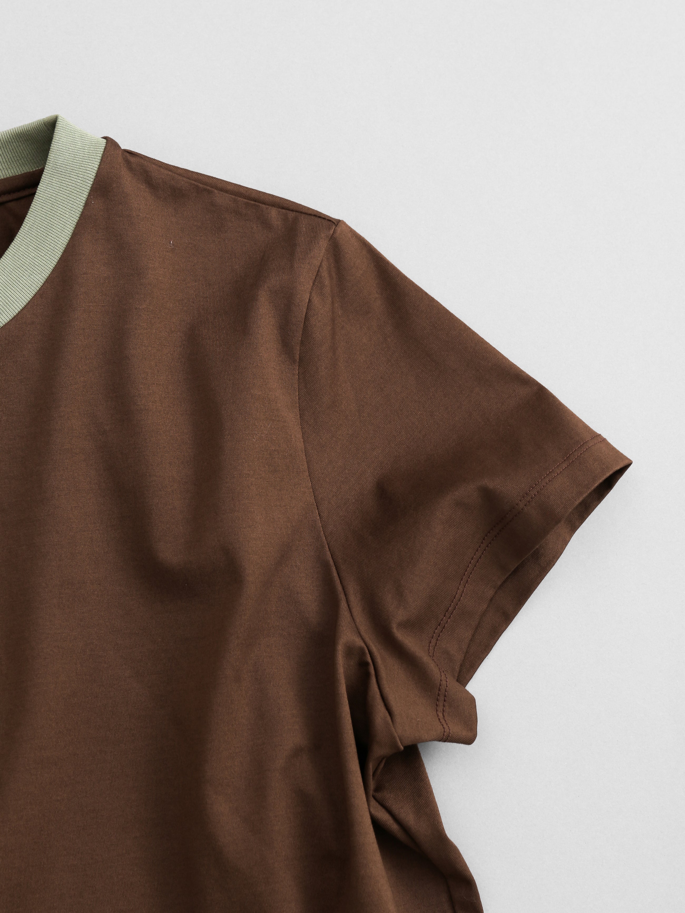 《予約4月中旬お届け》two tone crew neck t-shirt / short