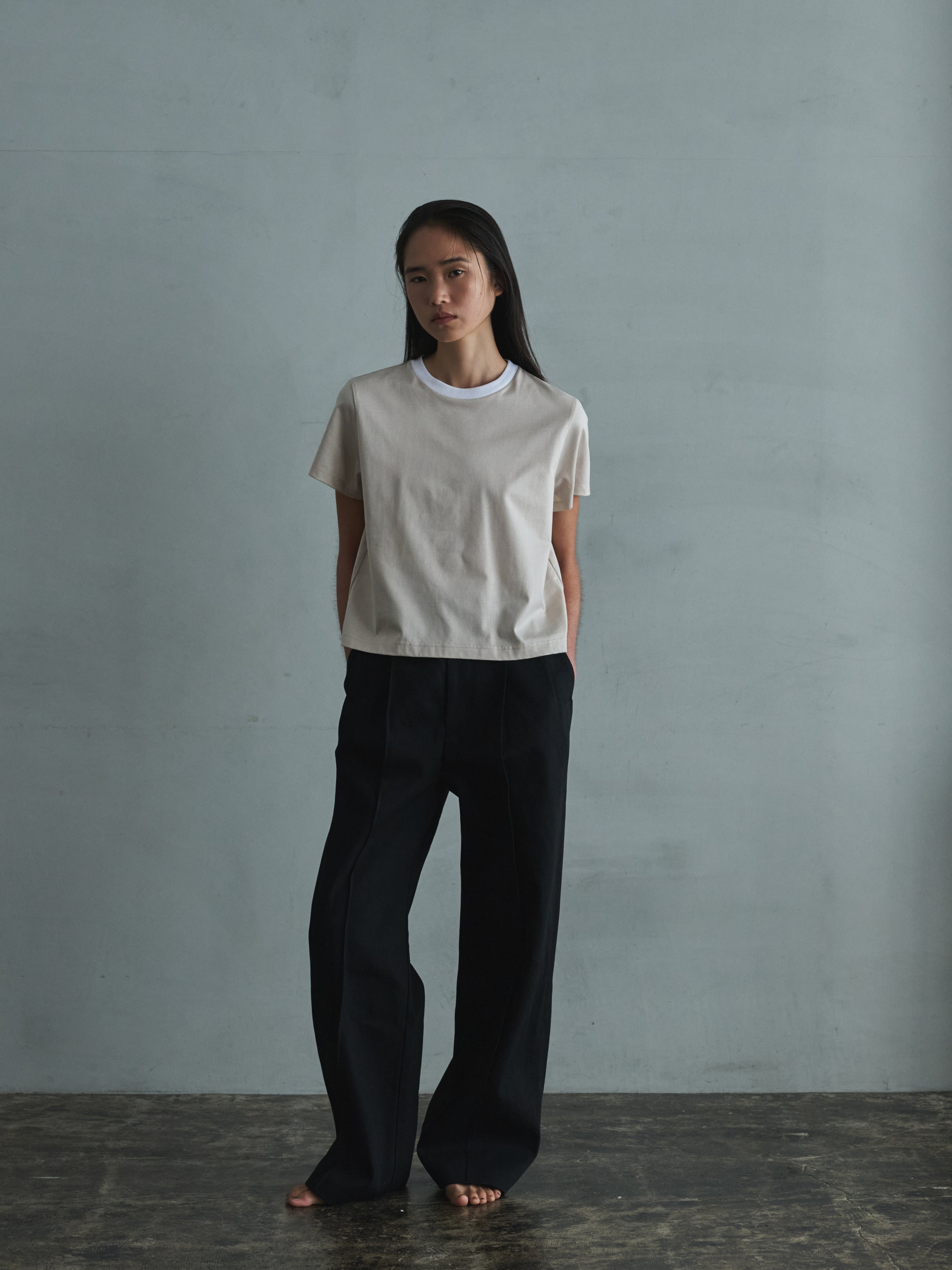 two tone crew neck t-shirt / short