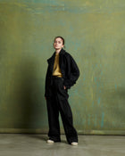 lambs wool melton short raglan coat