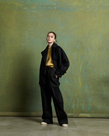 lambs wool melton short raglan coat