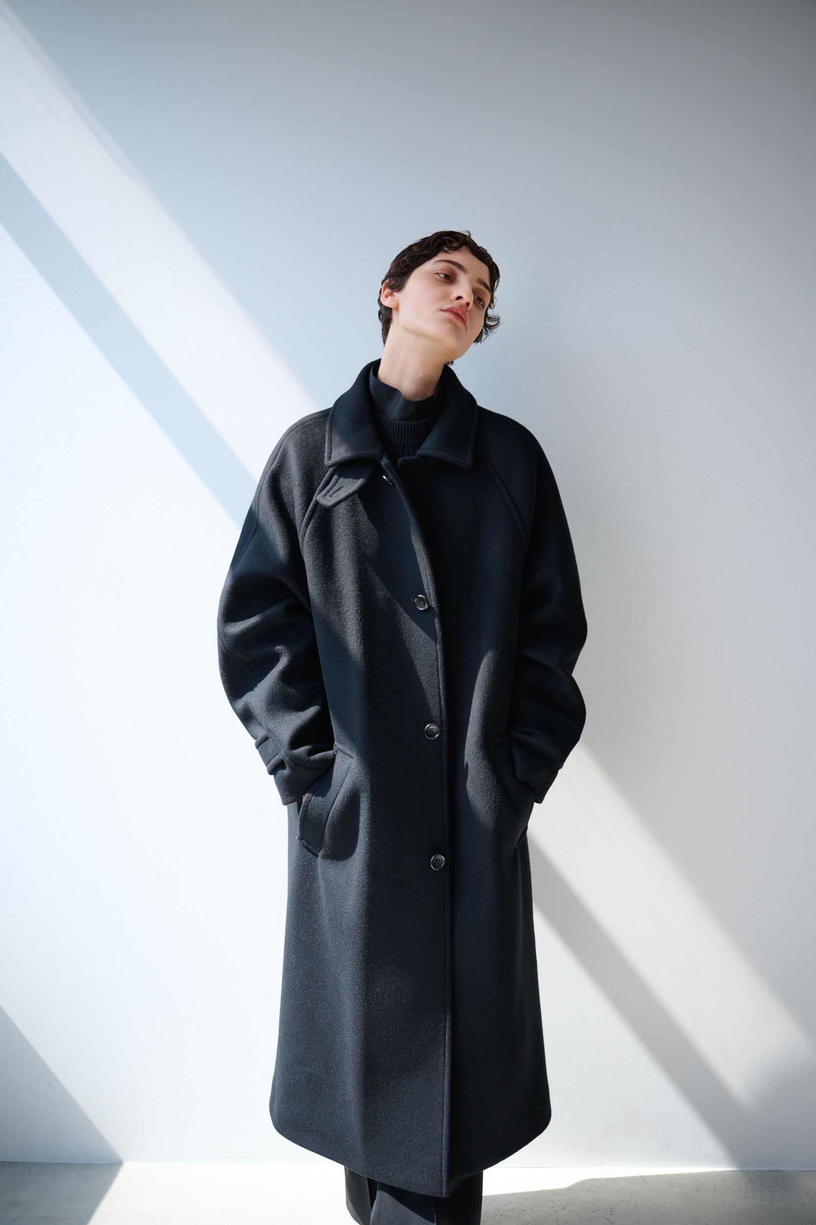 lambs wool melton bal collar coat