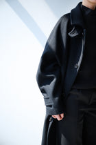 lambs wool melton bal collar coat