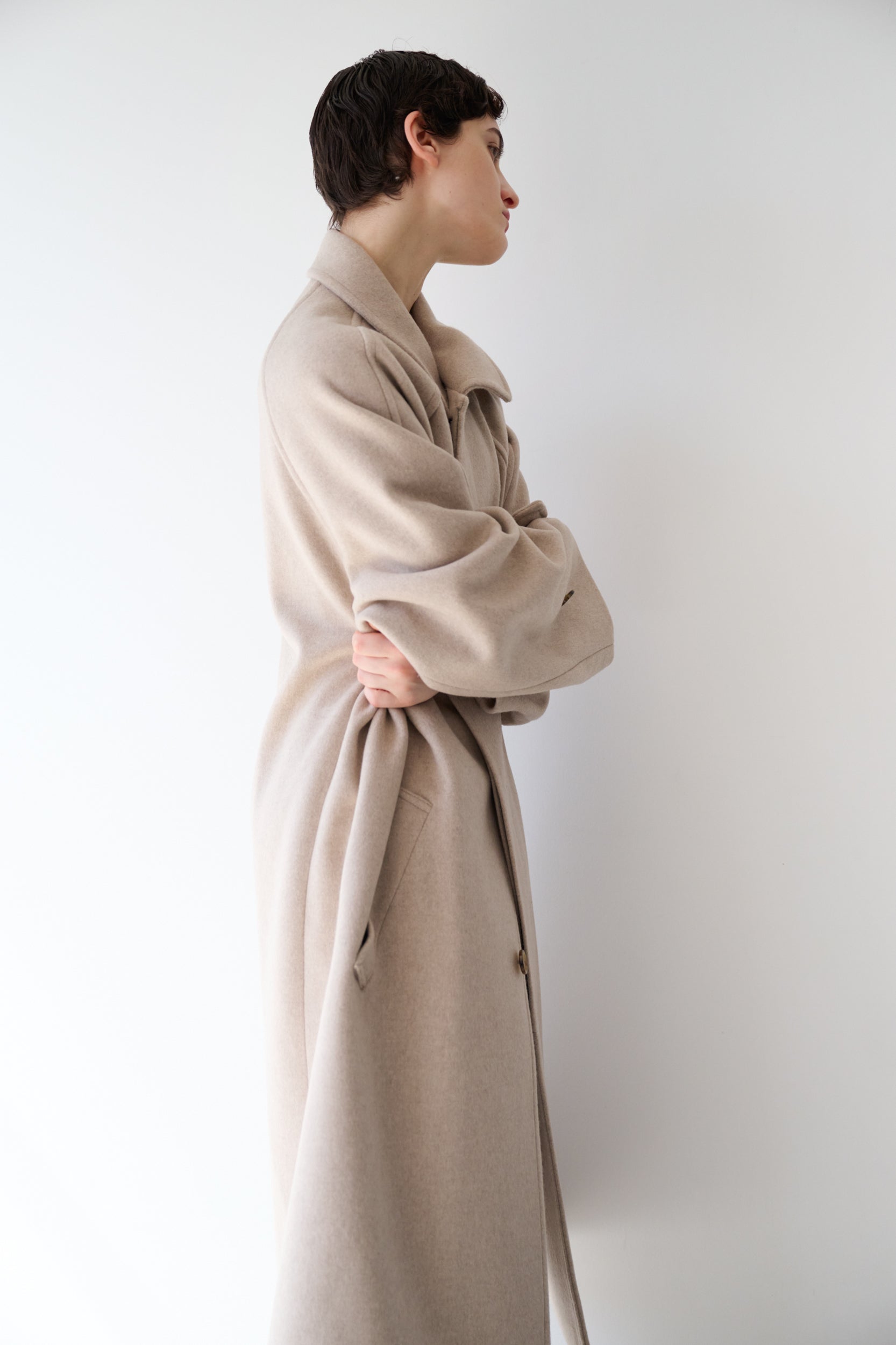 lambs wool melton bal collar coat | Nicolas Jenson