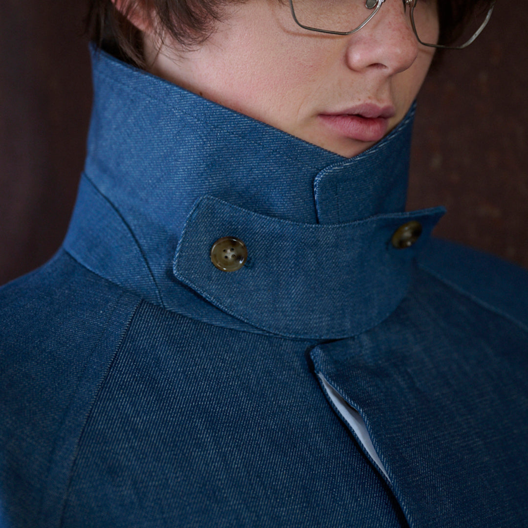 denim raglan car coat