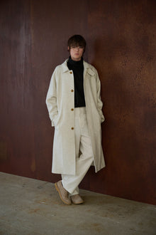 lambs wool melton bal collar coat