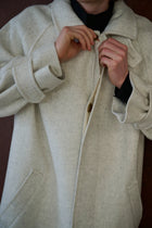 lambs wool melton bal collar coat