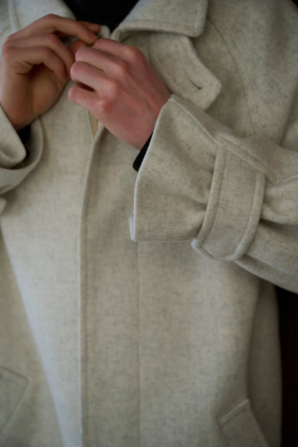 lambs wool melton bal collar coat | Nicolas Jenson