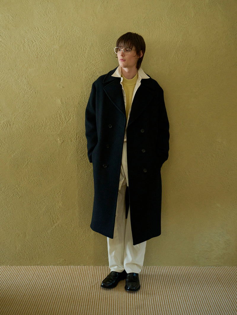 lambs wool melton big collar w coat