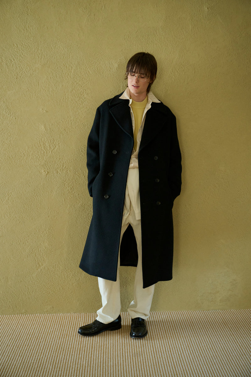 lambs wool melton big collar w coat